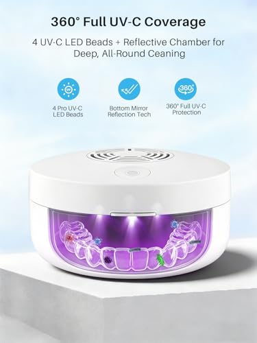 Voraiya U/V Retainer Case with Fan Dry, U-V-C LED 265nm Retainer Dryer - color: White