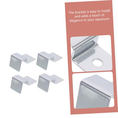 COLLBATH Fish Tank Accessory 4pcs Stainless Steel Support Frame for Aquarium Lid Holder
