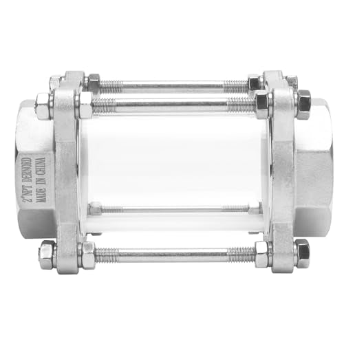 DERNORD in-Line Sight Glass with Female Thread,Flow Sanitary Straight Sight Glass SUS316 2" NPT Female