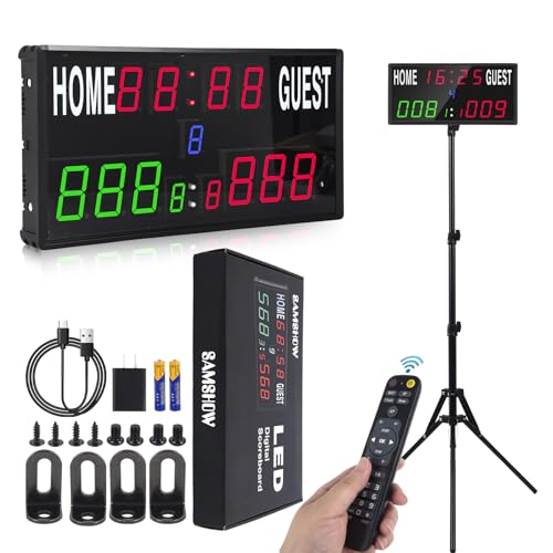 Samshow LED Digital Scoreboard with Remote & Tripod, Cornhole Score Keeper - style: 2025 6 digital led scoreboard - tripod