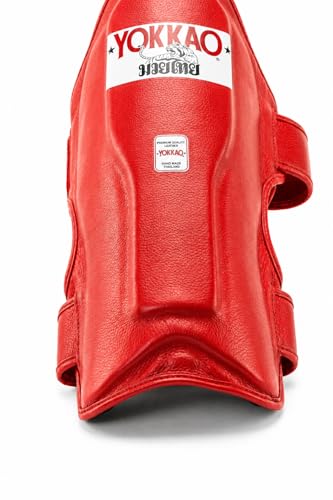 YOKKAO Matrix Muay Thai Kickboxing MMA Shin Guards with Knee Guards - color: Matrix Red, size: Large
