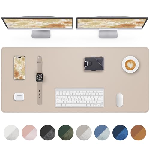 Extra Large Desk Mat - 63"x 17" Non-Slip Desk Pad for Office and Home - Ideal for Large Mouse Pad and Desk Mats on Top of Desks(Beige) - color: Beige, size: 63" x 17"