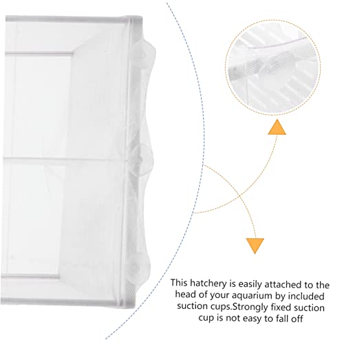 Happyyami 2Pcs Fish Hatchery Tank Breeding Net Easy Install Aquarium Isolation Box for Guppy Betta Fry Convenient Fish Incubator with Suction Cups for Efficient Spawning