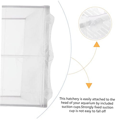 Happyyami 2Pcs Fish Hatchery Tank Breeding Net Easy Install Aquarium Isolation Box for Guppy Betta Fry Convenient Fish Incubator with Suction Cups for Efficient Spawning