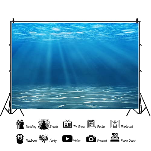 Underwater World Background 13x10ft Undersea World Sunlight Deep Sea Blue Water Sun Ray Backdrop Seabed Children Birthday Party Home Decoration Kid Boy Newborn Photo Studio Aquarium Background - size: 13x10ft