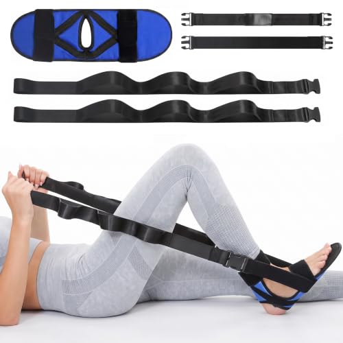 Knee Recover Strap for Post-Surgery Rehab - Recovery from Knee Replacement, ACL, MCL- Physical Therapy Aid for Bed Mobility, Seniors & Elderly, Foot & Calf Stretcher for Plantar Fasciitis