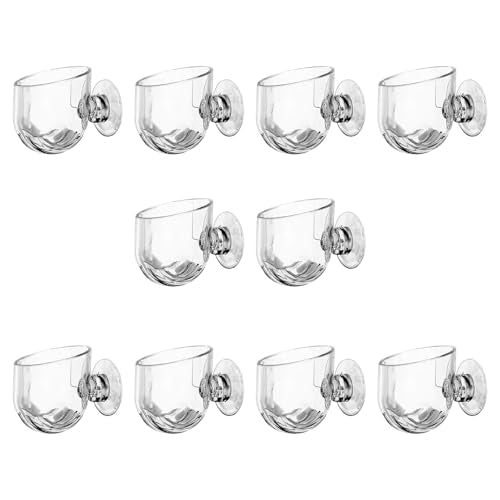 10 Pcs Aquarium Plant Holder, Clear Fish Tank Plant Holder for Aquascape Decoration, Red Worm Feeder, Aquarium Planter Pot with Suction Cup, Betta Fish Tank Accessories Aquariums Decor