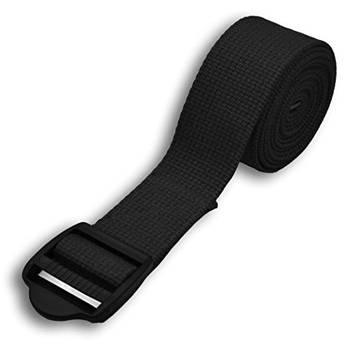 YogaAccessories 8' Cinch Buckle Cotton Yoga Strap - color: Black