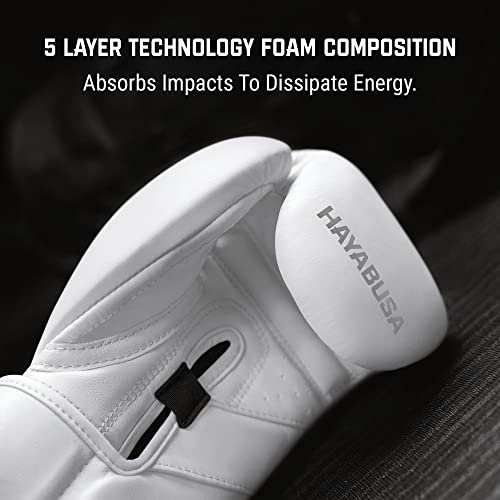 Hayabusa T3 Kanpeki Leather Boxing Gloves - color: White, size: 12oz