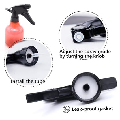 6pcs Spray Bottle Replacement Nozzle Mist Spray & Stream Sprayer Reusable with Tube Tops Fit Standard 28/400 Neck Bottles for Kitchen, Garden and Office Cleaning Supplies