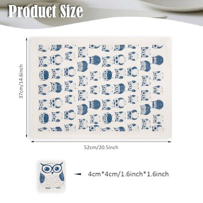 SUPERDANT 5PCS Cartoon Owls Underglaze Paper Transfer Animals Transfer Paper for Clay Ceramic Porcelain Under Glaze Transfers for Pottery Enamel Decals Blue Underglaze Decal Papers Handcrafted Gifts - style: Cartoon Owl