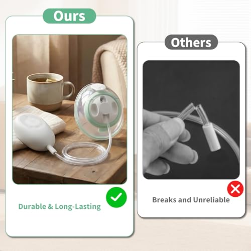 4 Pack Replacement Tubing Compatible with Elvie Stride, Breast Pump Tubing with Tube Connectors, Connect Motor Unit and Breast Shields, Durable and Easy to Clean, Replacement Pump Parts, Clear