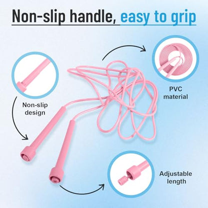 10 Pack Jump Ropes for Kids, Adjustable Jumping Ropes, 5 Colors