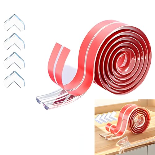 Edge Protector Strip, Corner Protector Baby,Corner Protectors for Furniture with3M Adhesiveft，Safe for Table, Fireplace (0.6x0.6 in Width 13.1 ft Length)