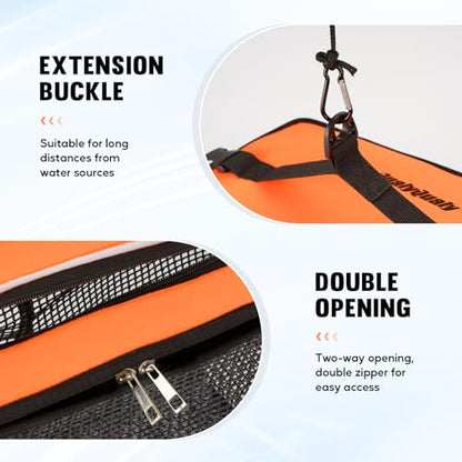 Floating Fish Basket for Live Caught, 10/15 Gallons Foldable Fishing Holder Minnow Bucket Portable Collapsible Fishing Net Storage Cage for Live Fish Bait Live Well