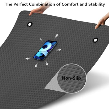 LFS Yoga Mat 72.8" x 31.5" x 2/5 inch Thick With Strap and Bag, Extra Wide - color: Black