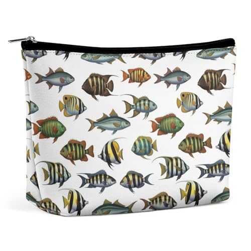 Supdreamc Lazy Toiletry Bag Clutch Bag, Sea Fish Pattern Cosmetic Train Case Organizer Large Capacity Carry On Bag, Luggage Pouch, Makeup Pouch for Women GirlGirls Ladies - color: Pattern 432