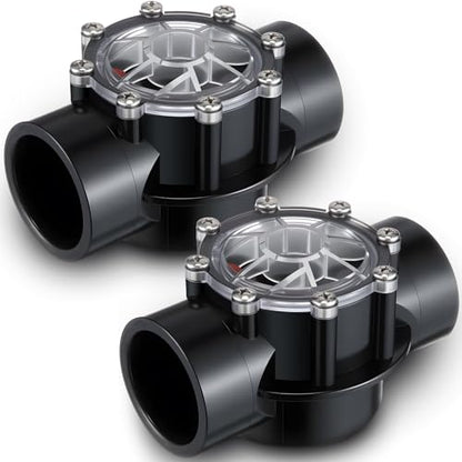 Dreyoo 2 PACK Pool Check Valve Compatible with Jandy/Pentair 2-Inch to 2-1/2-Inch Check Valve,180-degree Regulator Positive Seal & Non Lube Pump Flow Regulator for Swimming Pools and Spas - size: 2-Inch to 2-1/2-Inch