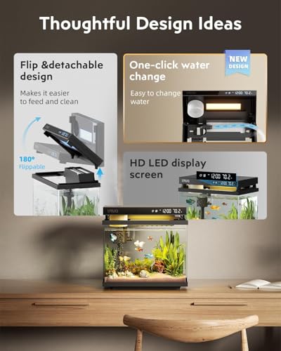 2 Gal Fish Tank Betta Aquarium Kit Aroma Black & 4-Box Bio Filter Media Module