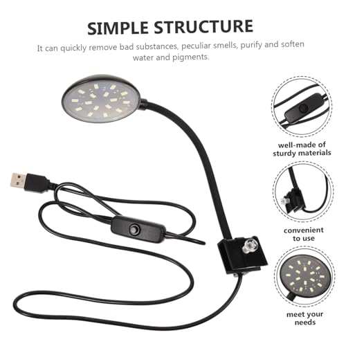 Mikikit Led Aquarium Light Clip Fish Tank Lamp for Aquariums USB Powered for Enhancing Aquatic Plants and Fish Visibility