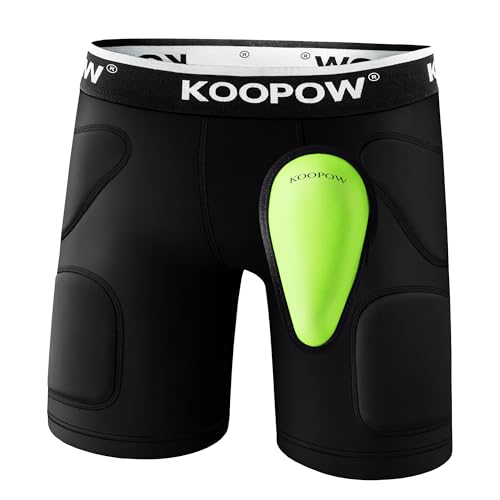 Youth Boys Padded Compression Sliding Shorts Pants With Soft Cup & Pocket - color: Black-0933b, size: Medium