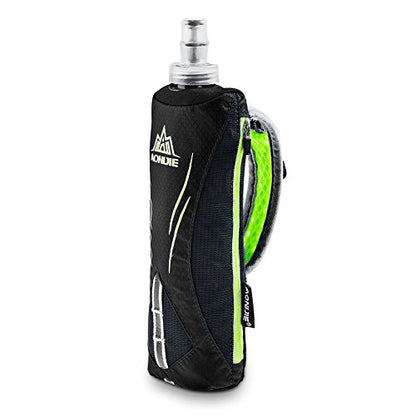AONIJIE Running Water Bottle Handheld Hydration Pack with 500ml Soft Flask - color: Black