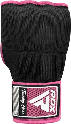 RDX Gel Boxing Hand Wraps Inner Gloves Men Women, Quick 100cm Long Wrist Straps, Elasticated Padded Fist Under Mitts Protection, Muay Thai MMA Kickboxing Martial Arts - color: Pink, size: Small