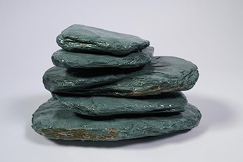 River Slate Stone Natural Rocks(18lbs, 3~9 inches,13pcs) for Aquariums, paludariums, Terrariums, Reptile, and Amphibian Enclosures Decorative of Stream's Caves and Caverns - size: 15 River Slate Stone(3-9 inches,18lbs)