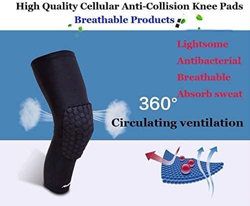 Breathable Basketball Shooting Sport Safety Kneepad Honeycomb Pad Bumper Brace Kneelet Protective Knee pads rodilleras - color: Red-1 pair, size: Small