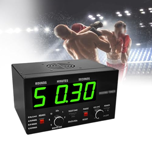 Led Interval Timer, Professional Gym Timer, Selectable Unlimited Rounds, Adjustable Sound Volume/Exercise Time,Green - color: Green