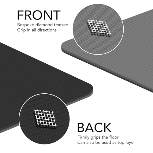 Large Workout Mat - 10mm Extra Thick Exercise Mat & Wide Yoga Mat, 72"x32" - color: Grey