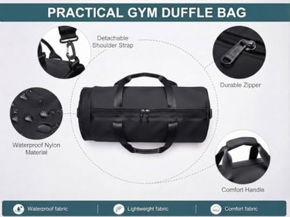 Gym Bag for Men and Women for Travel Fitness and Workout boxing vocationalTennis gym Basketball Scoccer Boxing golf - color: Black