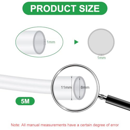 AUAUY 8mm ID X 11mm OD Clear PVC Vinyl Tubing, 5m/16ft Length Lightweight Flexible Tubing Hose, UV Chemical Resistant, Food Grade Plastic Pipe for Irrigation Water Oil Transfer Aquarium, Non-Toxic - color: 5m/16ft length, size: 8mm ID x 11mm OD