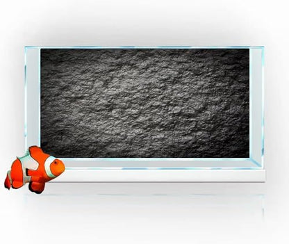 72X18IN Rock Stone Decor Aquarium Background, Black Rock Fish Tank Background, Natural Stone Glass Terrarium Background with 10 EVA Double-Sided Tape - size: 72X18in/180X45cm