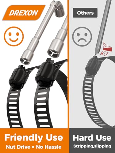 Hose Clamp 300PCS Hose Clamp 304 Stainless Steel Kit Adjustable 1/4" to 2" (16–51 mm) Worm Gear Hose Clamp, Large Small Hose Clamps for Automotive, Fuel Line, Pipe, Radiator - size: 1/4"~2"(300pcs)