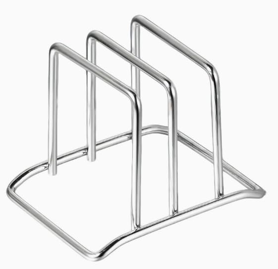 Pot Lid and Cutting Board Storage Rack, Stainless Steel Kitchen Storage Rack (for pot lids and cutting boards), Saves Countertop and Cabinet Space - color: Silver
