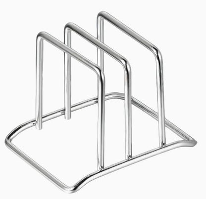 Pot Lid and Cutting Board Storage Rack, Stainless Steel Kitchen Storage Rack (for pot lids and cutting boards), Saves Countertop and Cabinet Space - color: Silver