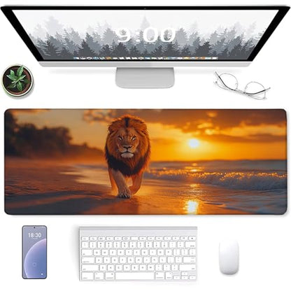 Sunset Gaming Mouse Pad, Mouse Pad 36x16in, Large Desk Mat with Non-Slip Rubber Base, Office Desk Accessories, Large Extended Gaming Keyboard Mat, Big Mousepad for Computer Gamer Office, Orange 2-6675