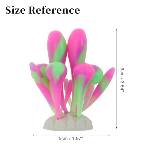 Fluorescent Aquarium Coral, Vibrant Glowing Effect, Fish Tank Decorations, Artificial Accessories, Pink