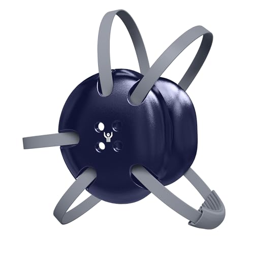 | Wrestling Classic Headgear | Earguard Adult Grappling Head Gear | Adjustable Ear Guards Silver Straps - style: Navy w/ Silver Straps