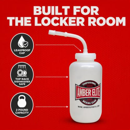 Amber Fight Gear Pro Style Water Bottle White