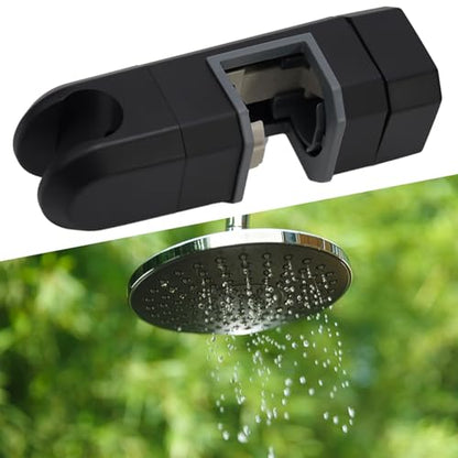 Adjustable Shower Head Holder for Slide Bar, 15-30MM O.D. Rail Head Bracket Holder for Slide Bar Slider Clamp Bathroom Replacement 360 Degree Rotation Sprayer Holder(Black)