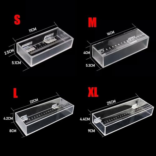 Fish Viewing Box Acrylic Outdoor Indoor Micro Landscape Fish Tanks Fishing Photo Tank Fish Breeding Tanks Photo Box with Scale(M) - size: M
