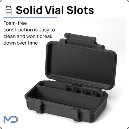 3ml 4 Vial Peptide Case | Organized Syringe and Skin Wipe Storage | Peptide Travel Case