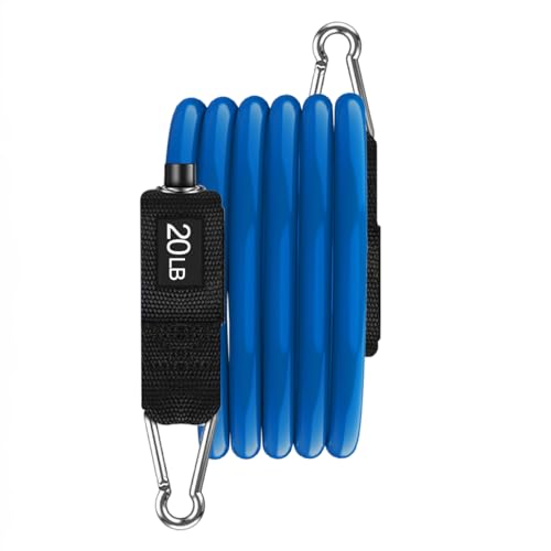 VEICK One Single Resistance Bands for Home Workout Fitness Pilates - color: Blue(20LBS)