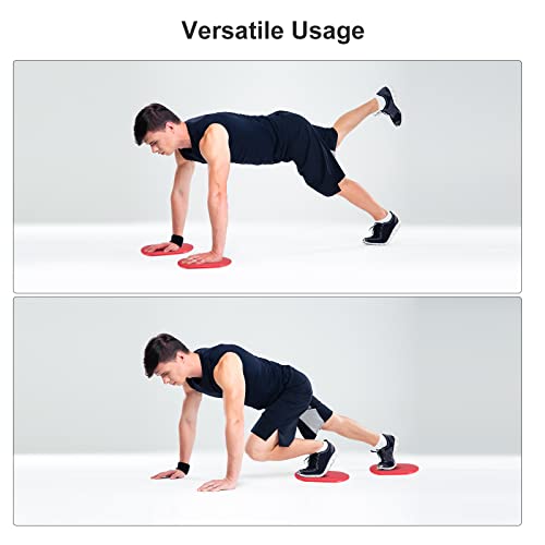 uxcell Exercise Core Sliders, Oval Glider Discs with Feet Cover, Dual Sided Usage in Home Gym for Full Body Workout