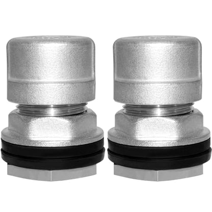 Beduan Stainless Garden Hose Bulkhead Fitting, 3/4" GHT Male to 1/2" Female Bulkhead Water Tank Connector Thru-bulk Fitting for Rain Barrels, Aquariums, Sinks, Irrigation with Caps(Pack of 2)