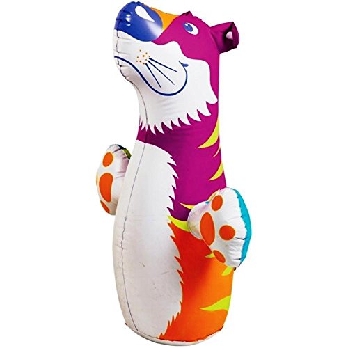 3D Bop Bag Pink Tiger - Inflatable Blow Up Punching Bag Toy