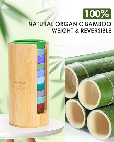HAYVAN 2 Pack Mason Jar Lid Organizer - Bamboo Canning & Tumbler Lid Holder, Vertical Space Saving Storage for Kitchen & Home, Includes Brush & Stickers