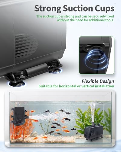 680GPH Submersible Pump(2400L/H, 55W), Ultra Quiet Fountain Pump with Over Heating Protection & Filter Sponge 8.5ft High Lift for Pond, Fish Tank, Aquarium, Hydroponics, Waterfall Q104